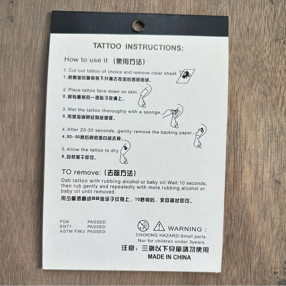N/A temporary tattoo
